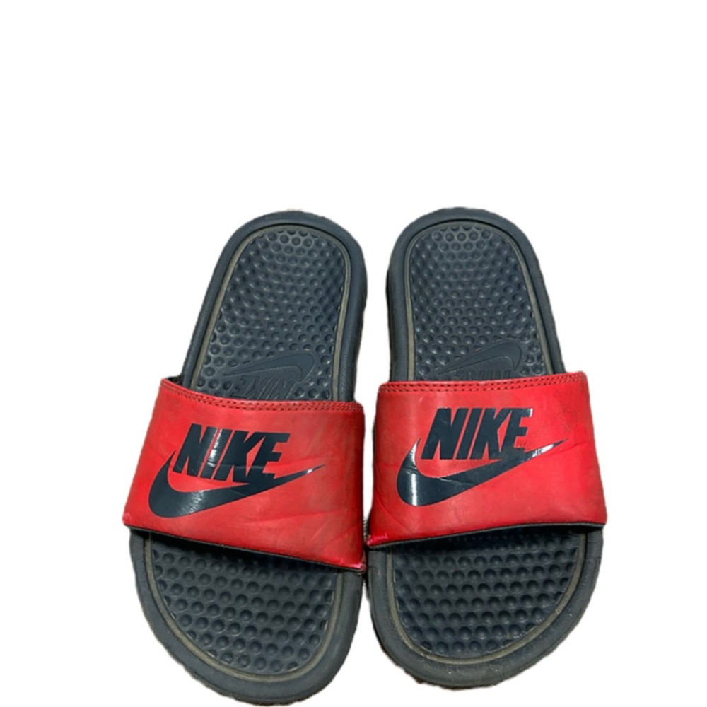 Nike Kids Red and Black Slide Sandals